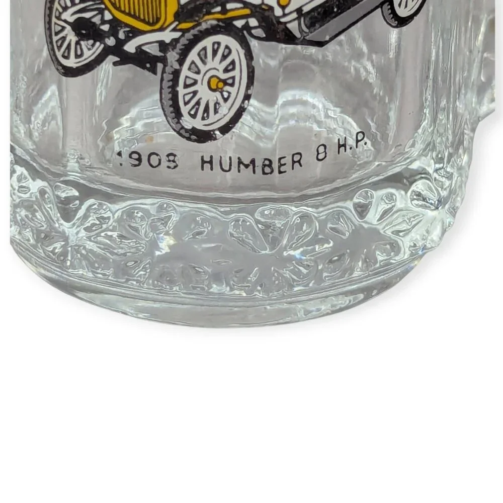 Vintage 1909 Humber 8 H.P. Classic Car Glass Shot Glass w/ D Handle 2.5